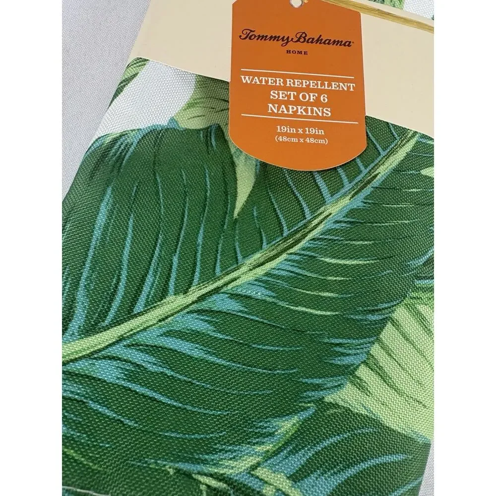 New Tommy Bahama Tropical Leaf Placemats Set of 4 W/ Matching Napkins Set Of 6